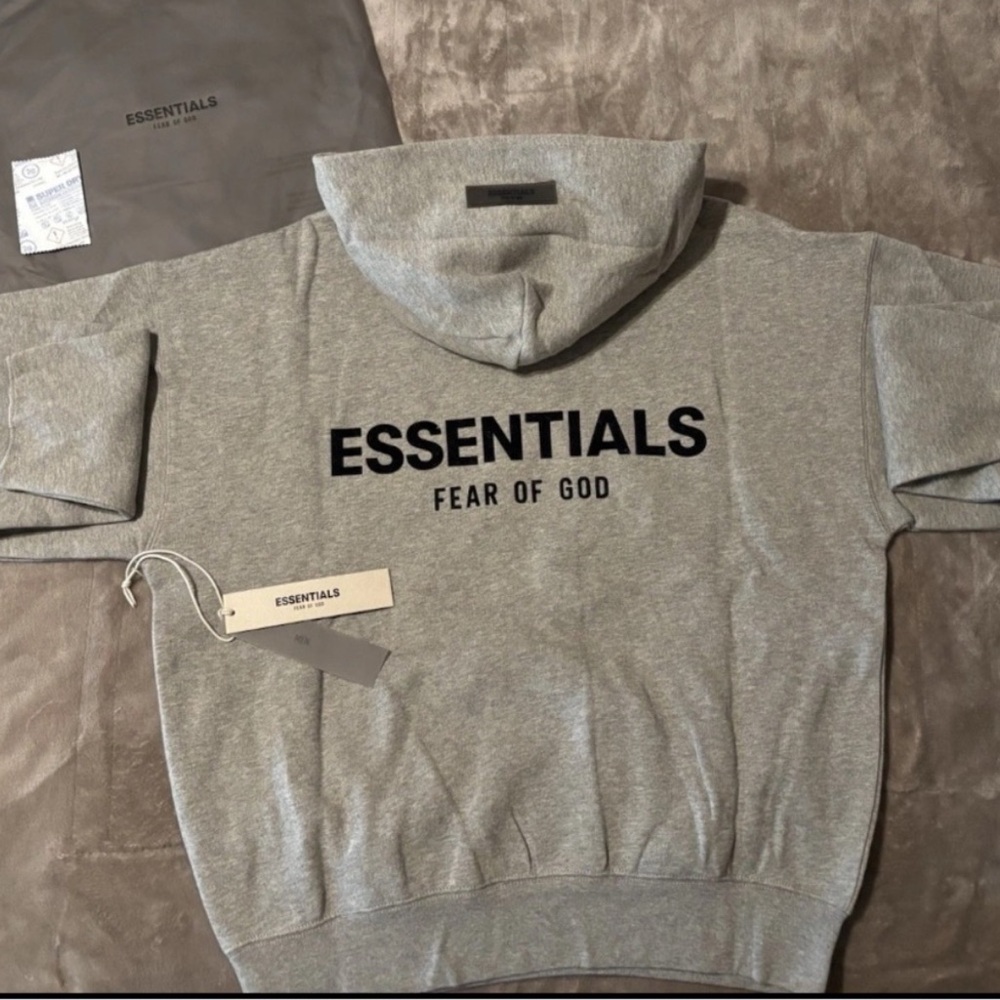 Fear of God ESSENTIALS Grey Logo Hoodie